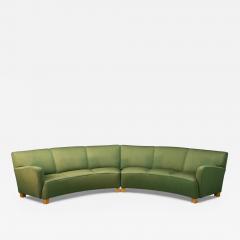 Danish Cabinetmaker Fabric Wood Monumental Banana Sofa Denmark 1960s - 4434889