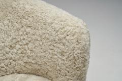 Danish Cabinetmaker Lounge Chair in Sheepskin Denmark 1940s - 4417605