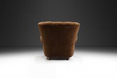 Danish Cabinetmaker Lounge Chair with Brown Upholstery Denmark 1940s - 4580616