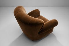 Danish Cabinetmaker Lounge Chair with Brown Upholstery Denmark 1940s - 4580617