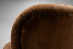 Danish Cabinetmaker Lounge Chair with Brown Upholstery Denmark 1940s - 4580621