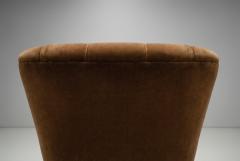 Danish Cabinetmaker Lounge Chair with Brown Upholstery Denmark 1940s - 4580622