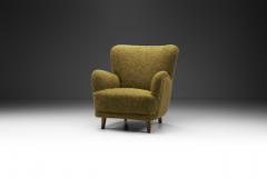Danish Cabinetmaker Lounge Chair with Dark Stained Wood Legs Denmark ca 1950s - 3058034