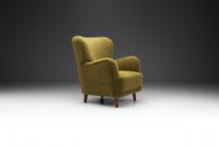 Danish Cabinetmaker Lounge Chair with Dark Stained Wood Legs Denmark ca 1950s - 3058035