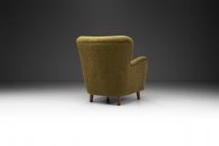 Danish Cabinetmaker Lounge Chair with Dark Stained Wood Legs Denmark ca 1950s - 3058036