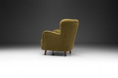 Danish Cabinetmaker Lounge Chair with Dark Stained Wood Legs Denmark ca 1950s - 3058037