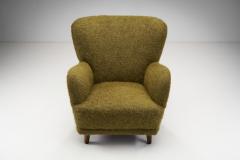 Danish Cabinetmaker Lounge Chair with Dark Stained Wood Legs Denmark ca 1950s - 3058039