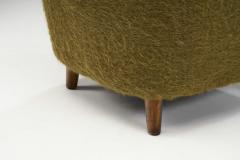 Danish Cabinetmaker Lounge Chair with Dark Stained Wood Legs Denmark ca 1950s - 3058043