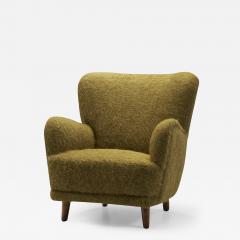 Danish Cabinetmaker Lounge Chair with Dark Stained Wood Legs Denmark ca 1950s - 3064597