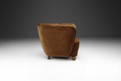 Danish Cabinetmaker Lounge Chair with Mohair Upholstery Denmark 1940s - 4593272