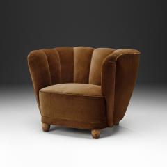 Danish Cabinetmaker Lounge Chair with Mohair Upholstery Denmark 1940s - 4594486
