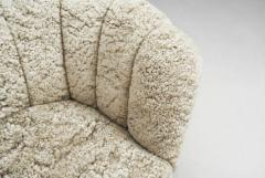 Danish Cabinetmaker Lounge Chair with Sheepskin Upholstery Denmark 1940s - 4543506