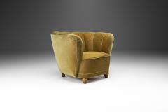 Danish Cabinetmaker Lounge Chair with Velour Upholstery Denmark 1940s - 2331165