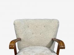 Danish Cabinetmaker Lounge Chairs Shearling Beech 1940s - 4774920