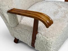 Danish Cabinetmaker Lounge Chairs Shearling Beech 1940s - 4774921