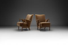 Danish Cabinetmaker Lounge Chairs with Exposed Stained Beech Arms Denmark 1950s - 3035203