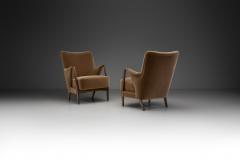 Danish Cabinetmaker Lounge Chairs with Exposed Stained Beech Arms Denmark 1950s - 3035206