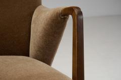 Danish Cabinetmaker Lounge Chairs with Exposed Stained Beech Arms Denmark 1950s - 3035211