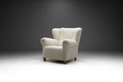 Danish Cabinetmaker Mid Century Lounge Chair with Rolled Arms Denmark 1940s - 3254527