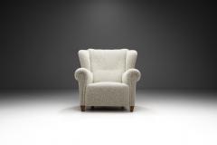 Danish Cabinetmaker Mid Century Lounge Chair with Rolled Arms Denmark 1940s - 3254528