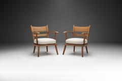 Danish Cabinetmaker Oak Armchairs with Upholstered Cushions Denmark 1940s - 2488100