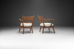 Danish Cabinetmaker Oak Armchairs with Upholstered Cushions Denmark 1940s - 2488101