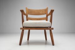 Danish Cabinetmaker Oak Armchairs with Upholstered Cushions Denmark 1940s - 2488104