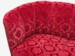 Danish Cabinetmaker Oak Fabric Curved Banana Sofa Denmark 1960s - 4357177