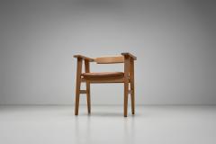 Danish Cabinetmaker Oak and Leather Armchair Denmark Mid 20th Century - 4417464