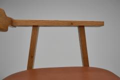 Danish Cabinetmaker Oak and Leather Armchair Denmark Mid 20th Century - 4417466