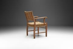 Danish Cabinetmaker Oak and Paper Cord Chair Denmark 1940s - 2414421