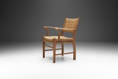 Danish Cabinetmaker Oak and Paper Cord Chair Denmark 1940s - 2414422