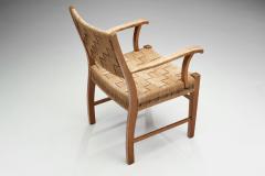 Danish Cabinetmaker Oak and Paper Cord Chair Denmark 1940s - 2414428