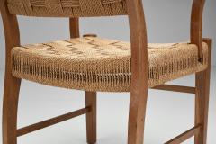 Danish Cabinetmaker Oak and Paper Cord Chair Denmark 1940s - 2414430