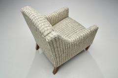 Danish Cabinetmaker Pair of Easy Chairs with Mahogany Legs Denmark ca 1950s - 2207912
