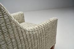 Danish Cabinetmaker Pair of Easy Chairs with Mahogany Legs Denmark ca 1950s - 2207916