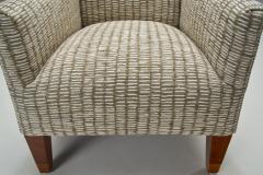 Danish Cabinetmaker Pair of Easy Chairs with Mahogany Legs Denmark ca 1950s - 2207925