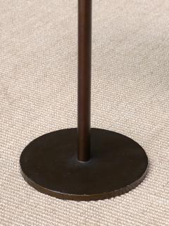 Danish Cabinetmaker Pedestal Table with Radial Marquetry Top Bronze circa 1950 - 4468963