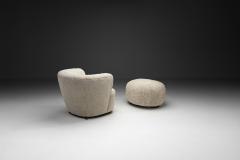 Danish Cabinetmaker Sheepskin Lounge Chair and Ottoman Denmark 1940s - 4487172