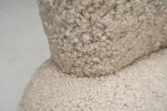 Danish Cabinetmaker Sheepskin Lounge Chair and Ottoman Denmark 1940s - 4487178