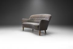 Danish Cabinetmaker Two Seater Sofa with Striped Upholstery Denmark 1940s - 2319081