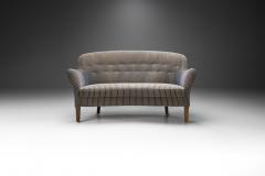 Danish Cabinetmaker Two Seater Sofa with Striped Upholstery Denmark 1940s - 2319082