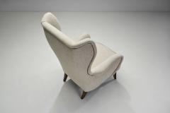 Danish Cabinetmaker Wing Back Chair with Stained Beech Legs Denmark 1940s - 2587945