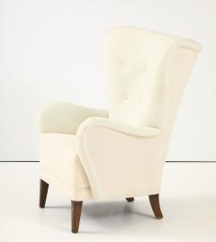 Danish Cabinetmaker Wing Back Lounge Chair Denmark 1940 s - 4620672
