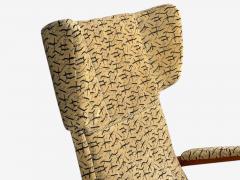 Danish Cabinetmaker Wingback Chair Beech Fabric Denmark 1950s - 4510116