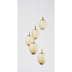 Danish Chandelier with Five Oval Glass Shades 1960s - 664744