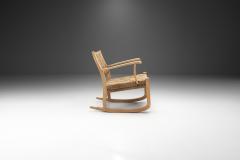 Danish Cord and Beech Rocking Chair Denmark 1940s - 2171945