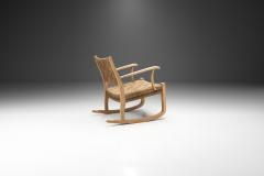 Danish Cord and Beech Rocking Chair Denmark 1940s - 2171947