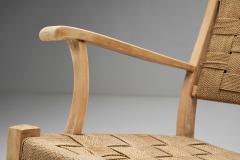 Danish Cord and Beech Rocking Chair Denmark 1940s - 2171953