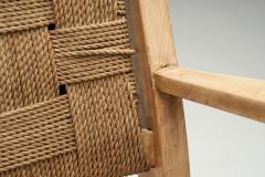 Danish Cord and Beech Rocking Chair Denmark 1940s - 2171954